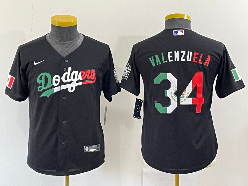 Youth Los Angeles Dodgers #34 Toro Valenzuela Black Mexico Stitched Baseball Jersey Youth Los Angeles Dodgers #34 Toro Valenzuela Black Mexico Stitched Baseball Jersey